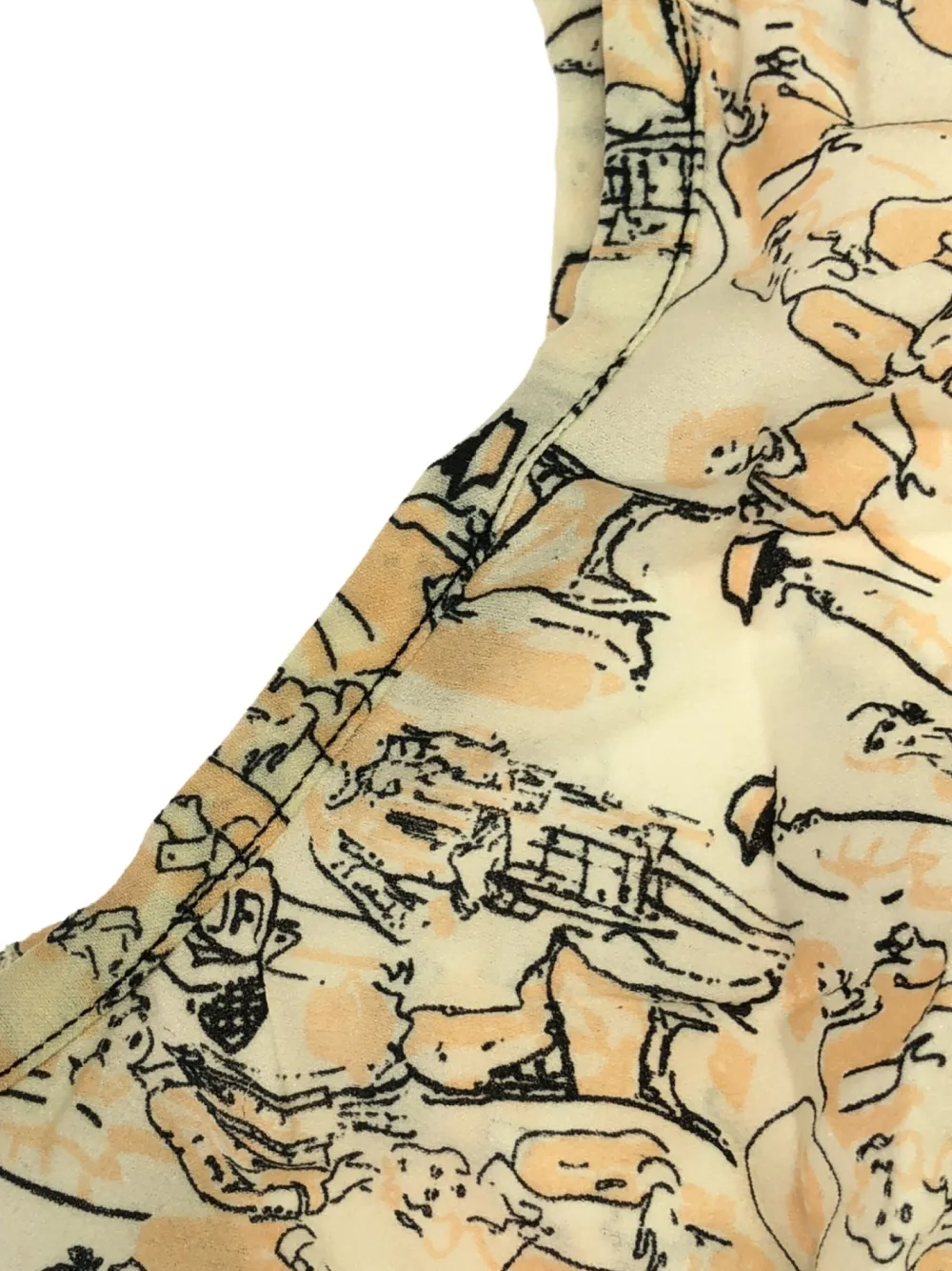 Pre-owned Chanel 2000s Illustration-style Print Top In Neutrals