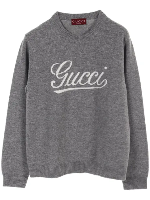 Gucci Pre-Owned suéter con logo en intarsia 2020
