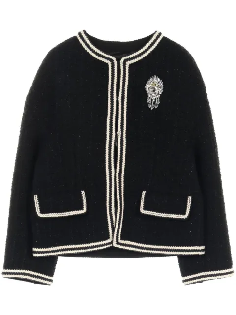 Gucci Pre-Owned 2020s brooch-detailing tweed jacket