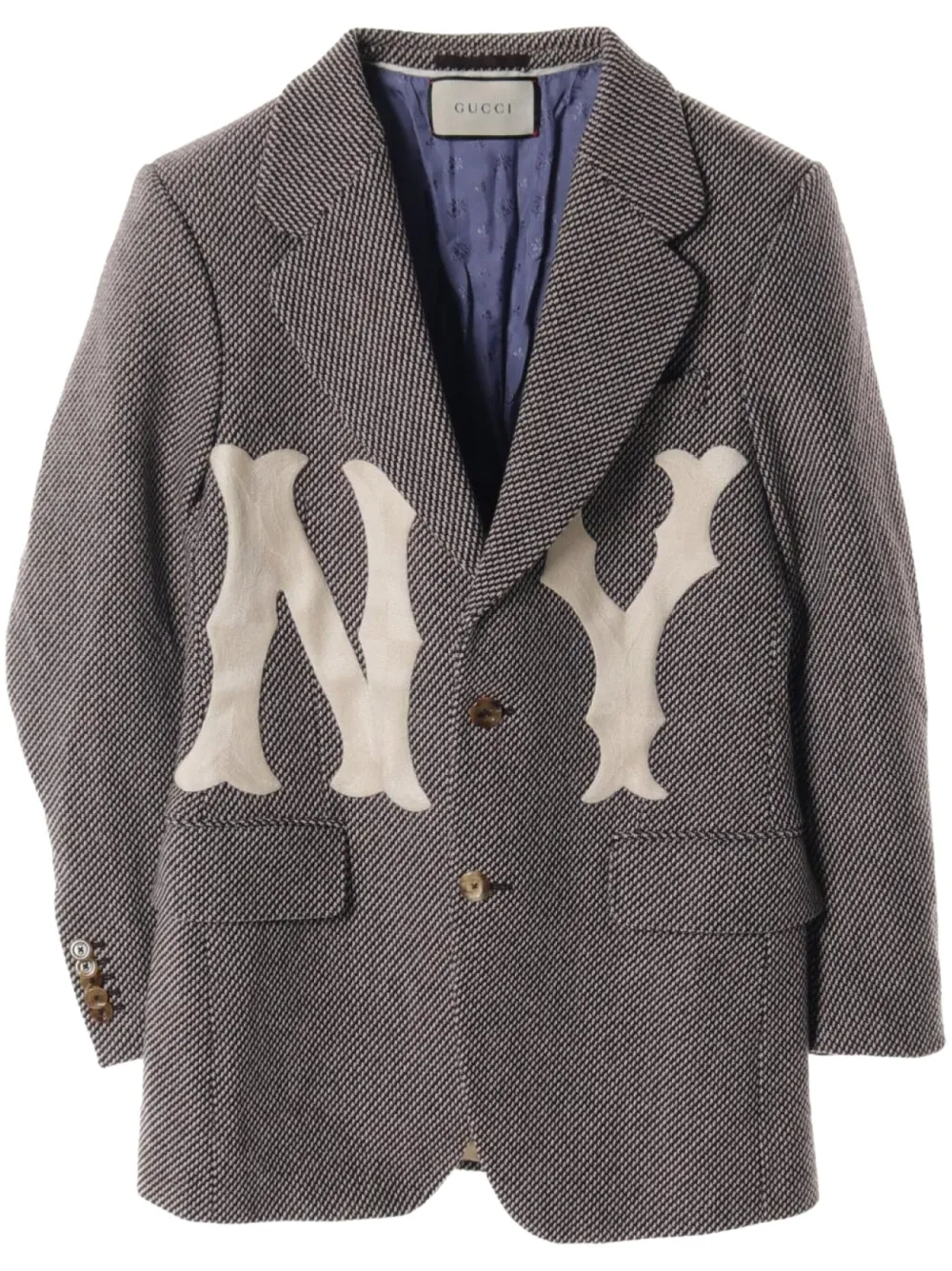 Gucci Pre-Owned x New York Yankees 2010s ツイードジャケット - ブラウン Gucci Pre-Owned x New York Yankees 2010s ツイードジャケット - ブラウン