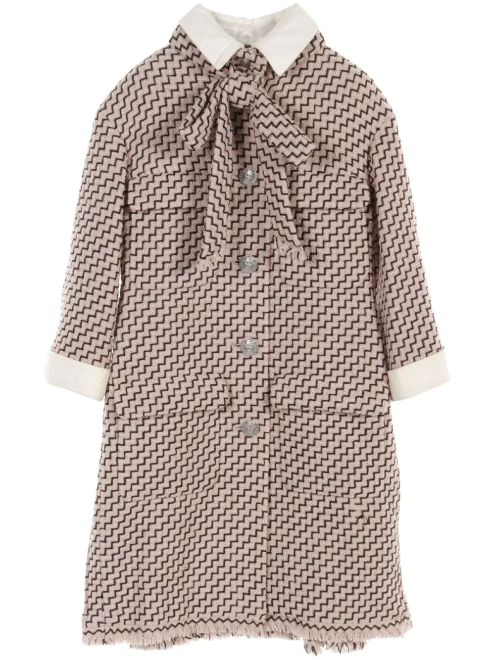 Pre-owned Chanel 1986-1988 Pleat-detail Tweed Coat In 粉色