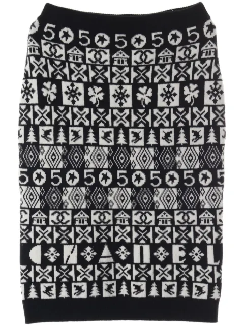 CHANEL Pre-Owned 1986-1988 intarsia-knit skirt