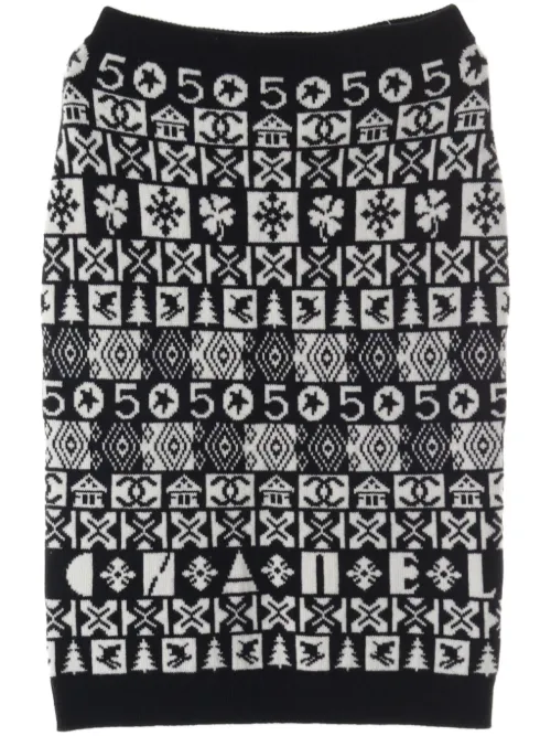 Jupe en maille intarsia (1986-1988) - CHANEL Pre-Owned - Modalova