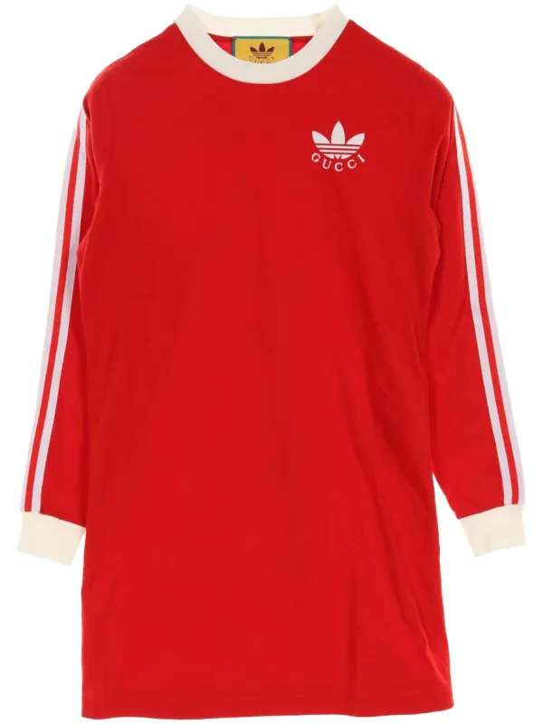 Gucci Pre-Owned x Adidas 2010s Trefoil-logo Mini Dress Red