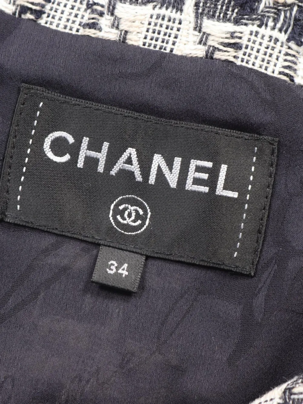 Pre-owned Chanel 1986-1988 Tweed Mini Dress In Blue