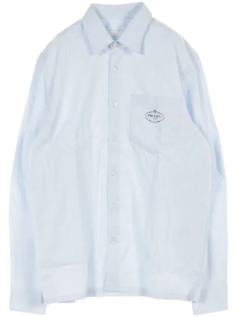 Prada Pre-Owned 2010s logo-embroidered shirt