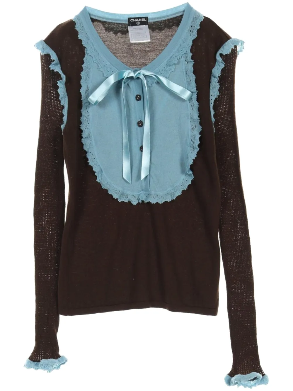 Pre-owned Chanel 1986-1988s Wool Top In Brown