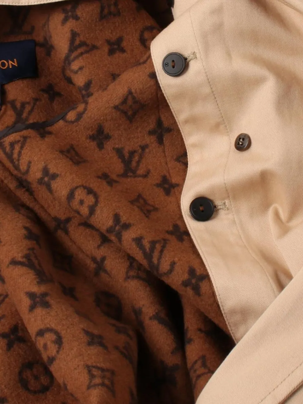 Pre-owned Louis Vuitton 2020s Cotton Trench Coat In Neutrals