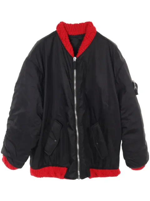 Prada Pre-Owned chamarra bomber con detalle tejido 2010