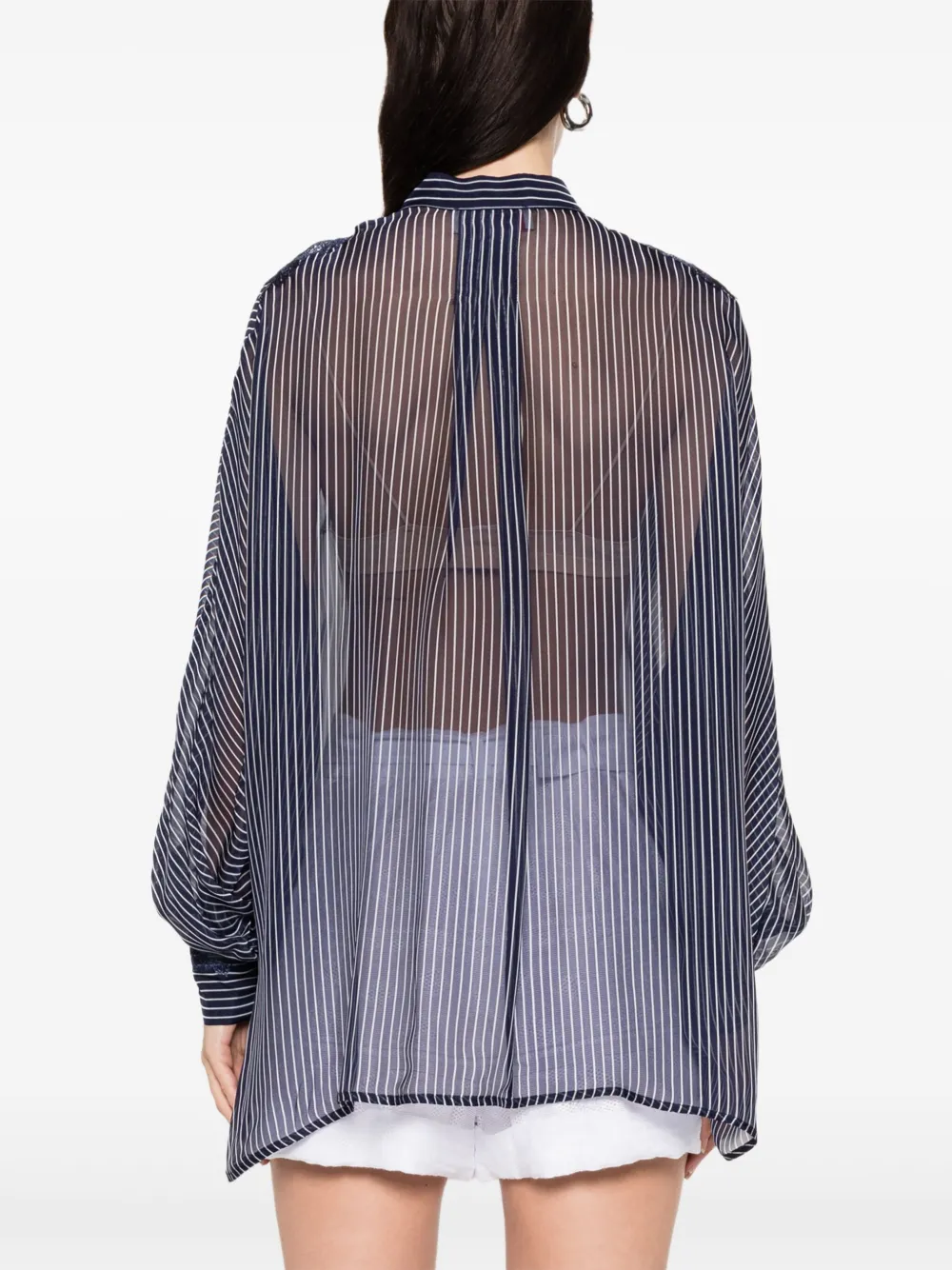 ERMANNO FIRENZE Gestreept blouse Blauw