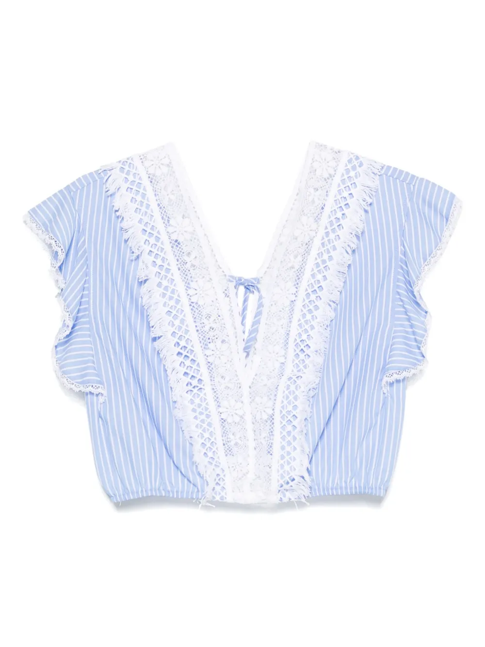 ERMANNO FIRENZE lace-detailed top Blauw