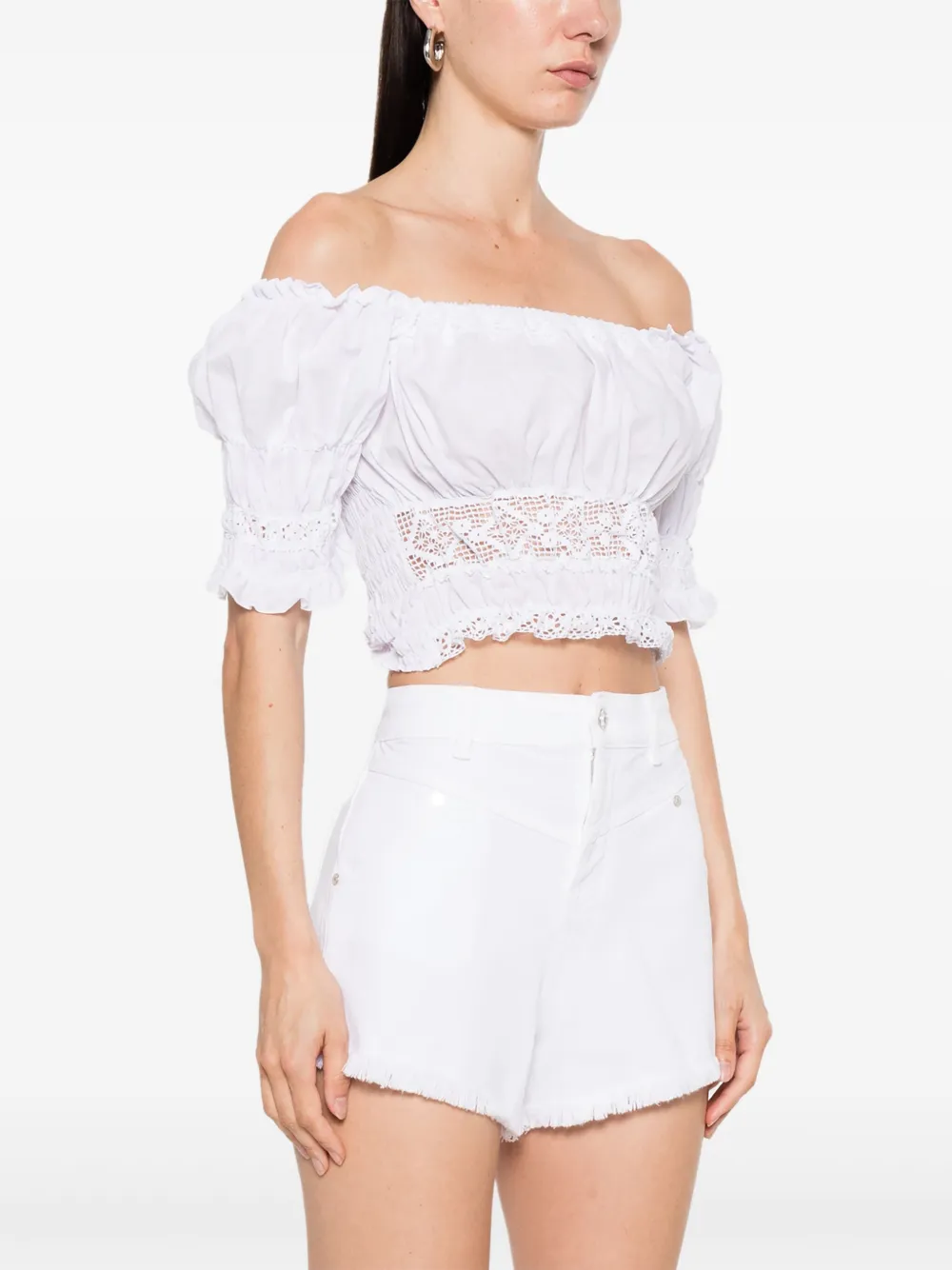 ERMANNO FIRENZE Top met kant Wit