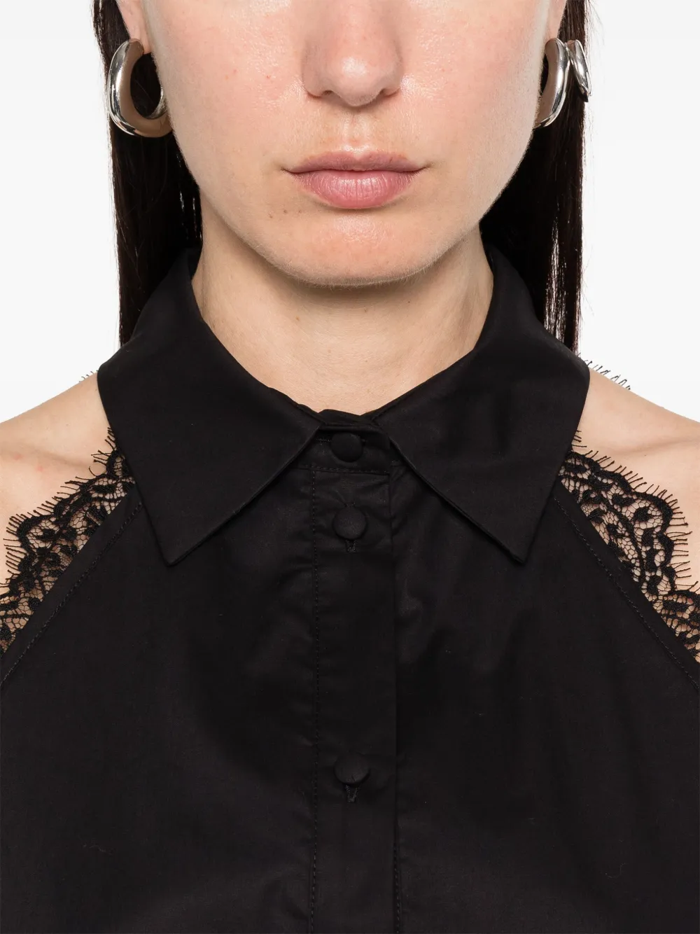 ERMANNO FIRENZE Top met kant Zwart