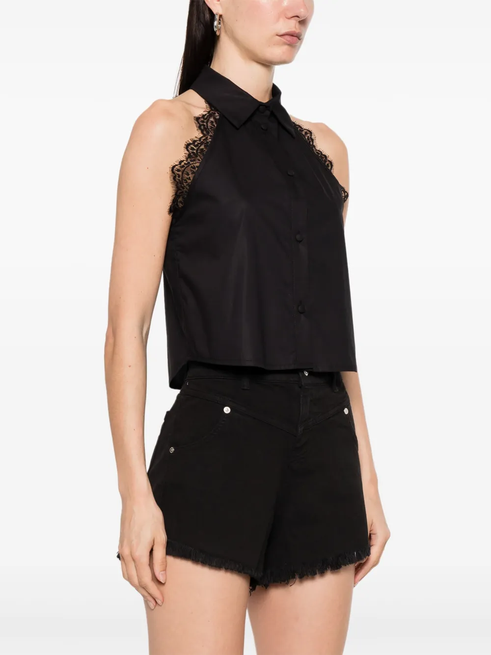 ERMANNO FIRENZE Top met kant Zwart