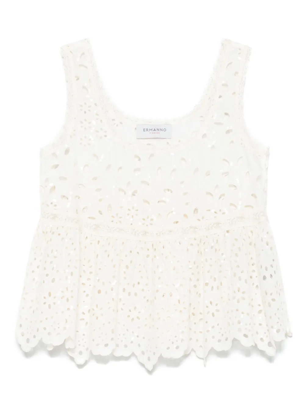 ERMANNO FIRENZE Broderie anglaise tanktop Beige