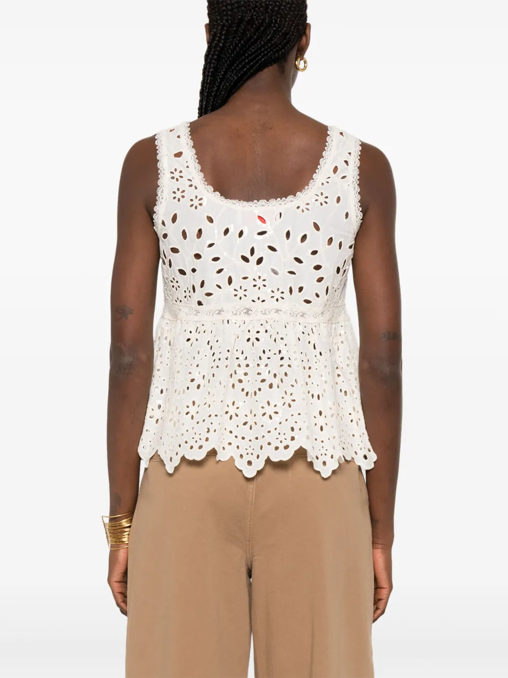 ERMANNO FIRENZE Broderie anglaise tanktop Beige