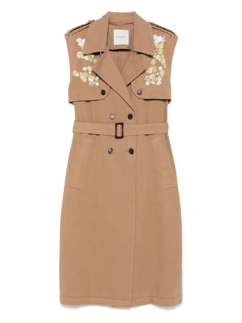 ERMANNO FIRENZE  twill-weave midi dress | Brown | Image 1