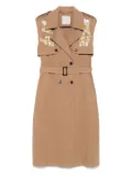 ERMANNO FIRENZE twill-weave midi dress - Brown