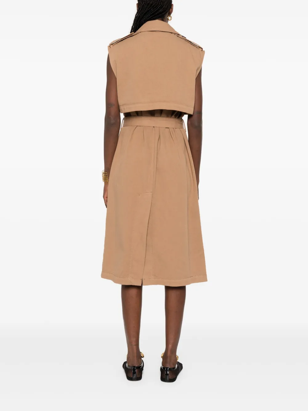 ERMANNO FIRENZE Twill midi-jurk Bruin