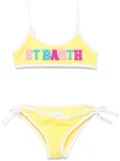 MC2 Saint Barth Kids logo-patch bikini - Yellow