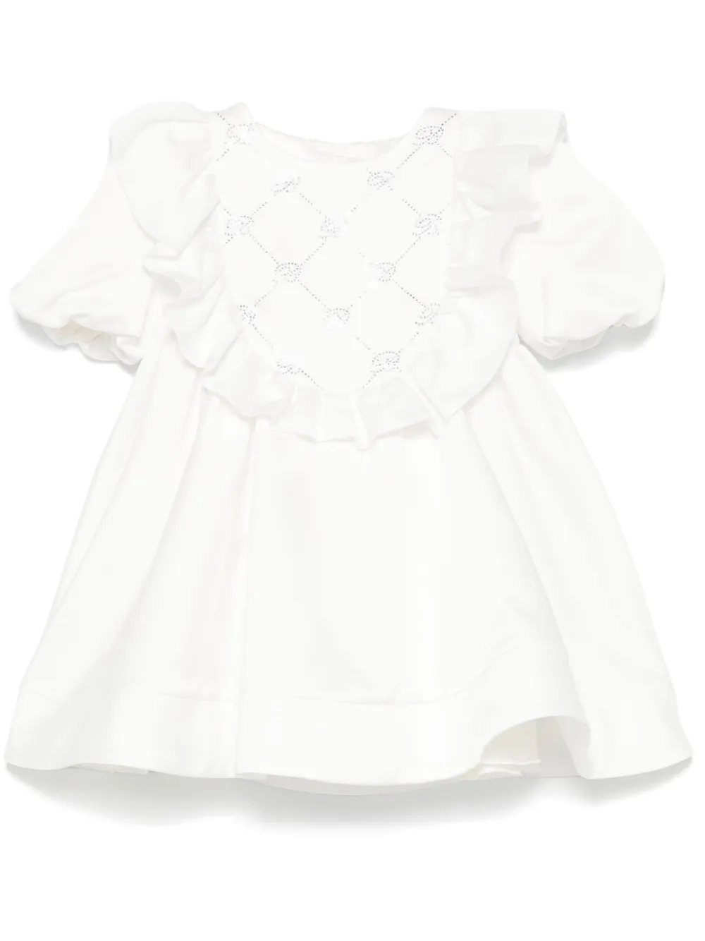Miss Blumarine ロゴ ワンピース - ホワイト Miss Blumarine ロゴ ワンピース - ホワイト