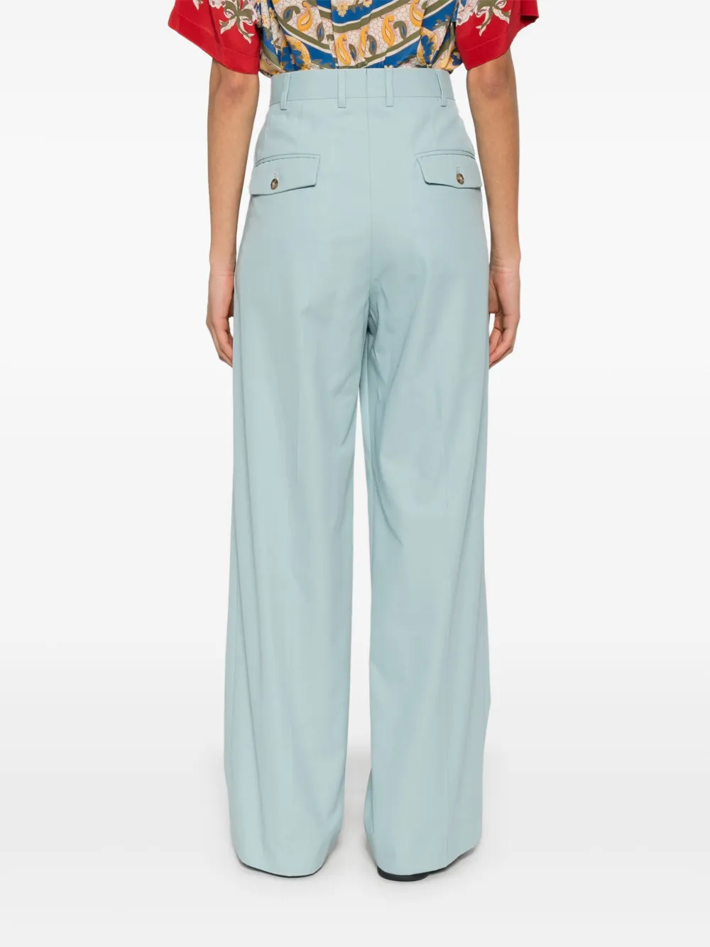 A Paper Kid Broek met geplooid detail Blauw
