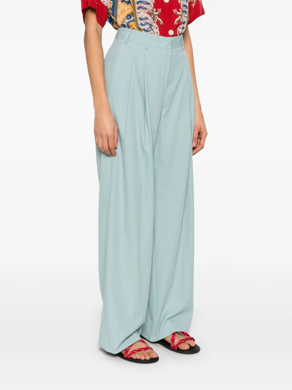 A Paper Kid Broek met geplooid detail Blauw