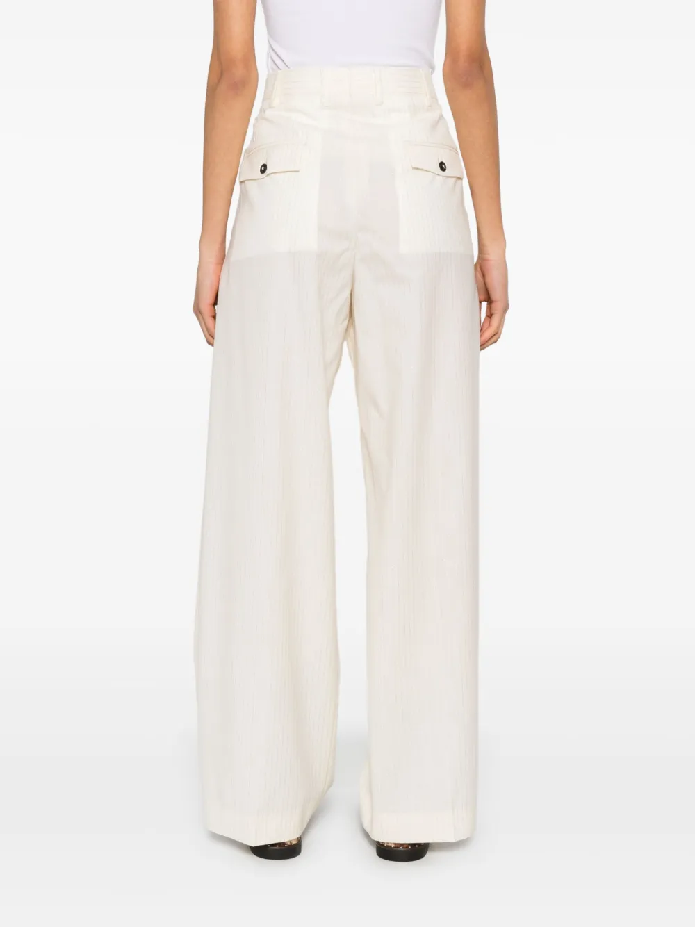 A Paper Kid Broek met krijtstreep Beige