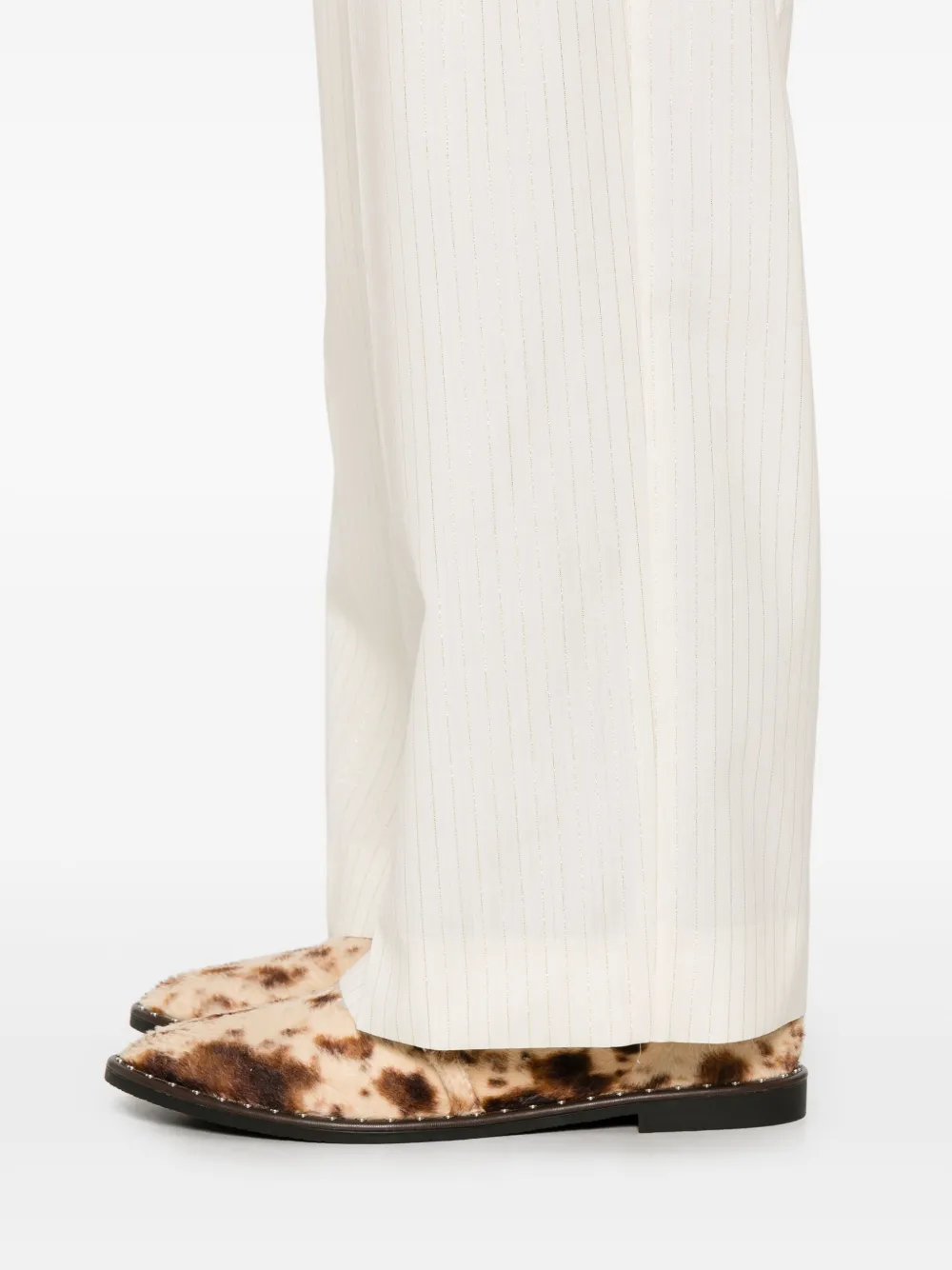 A Paper Kid Broek met krijtstreep Beige
