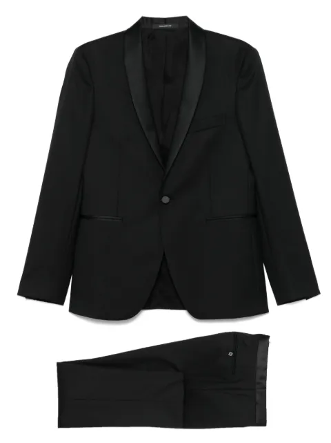 Tagliatore satin-trim suit
