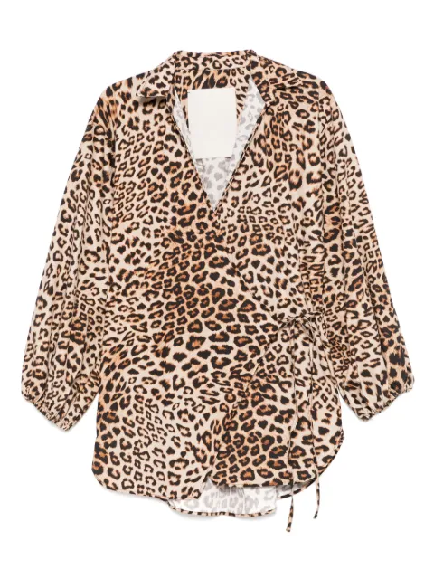 A Paper Kid vestido corto con estampado de leopardo
