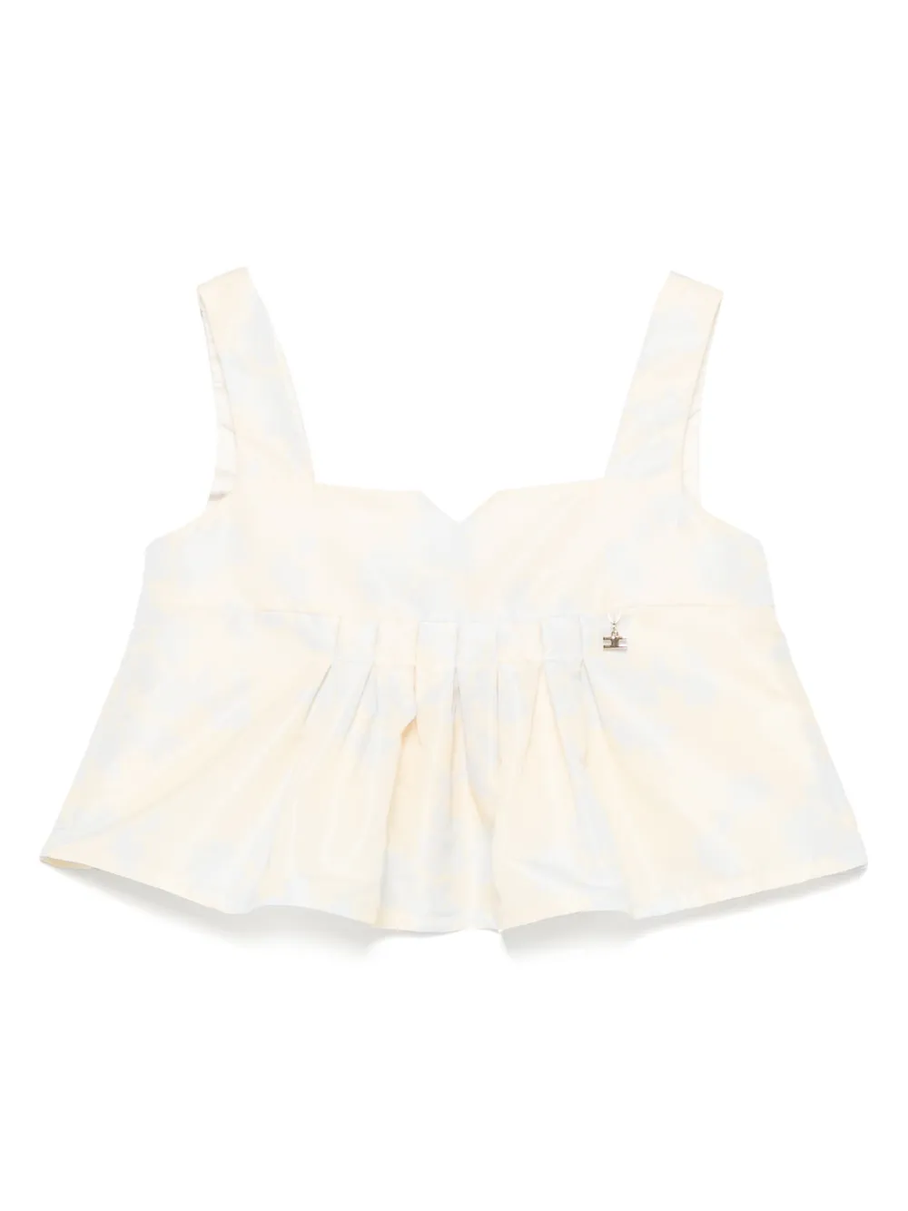 Elisabetta Franchi La Mia Bambina Top met bloe print Geel