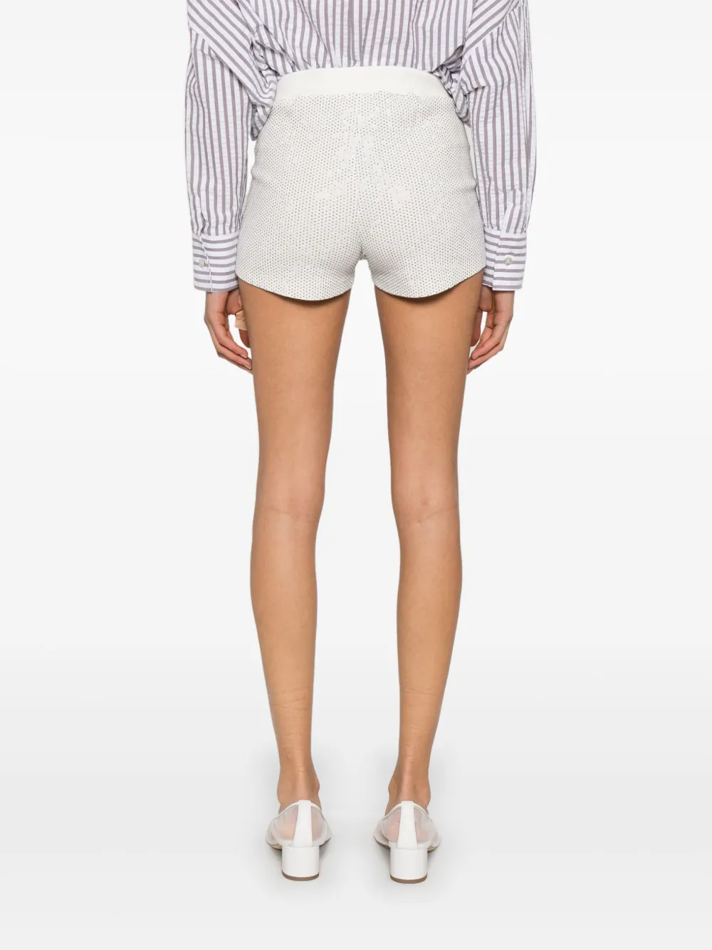 A Paper Kid Shorts verfraaid met kristal Wit