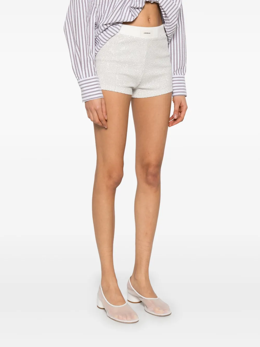 A Paper Kid Shorts verfraaid met kristal Wit