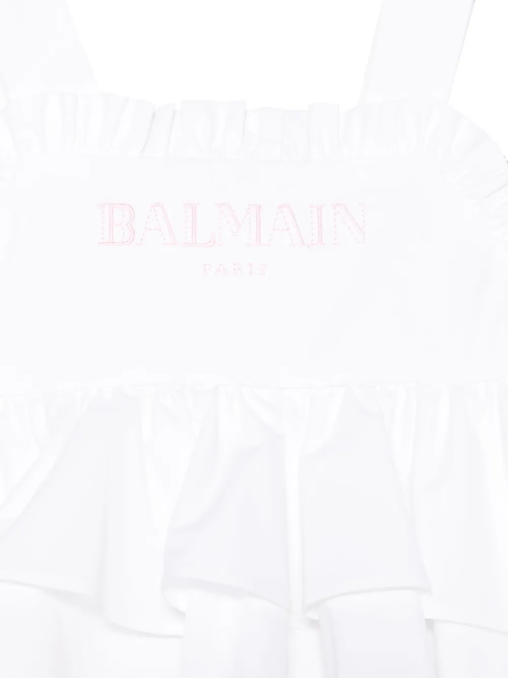 Balmain Kids Jurk met geborduurd logo Wit