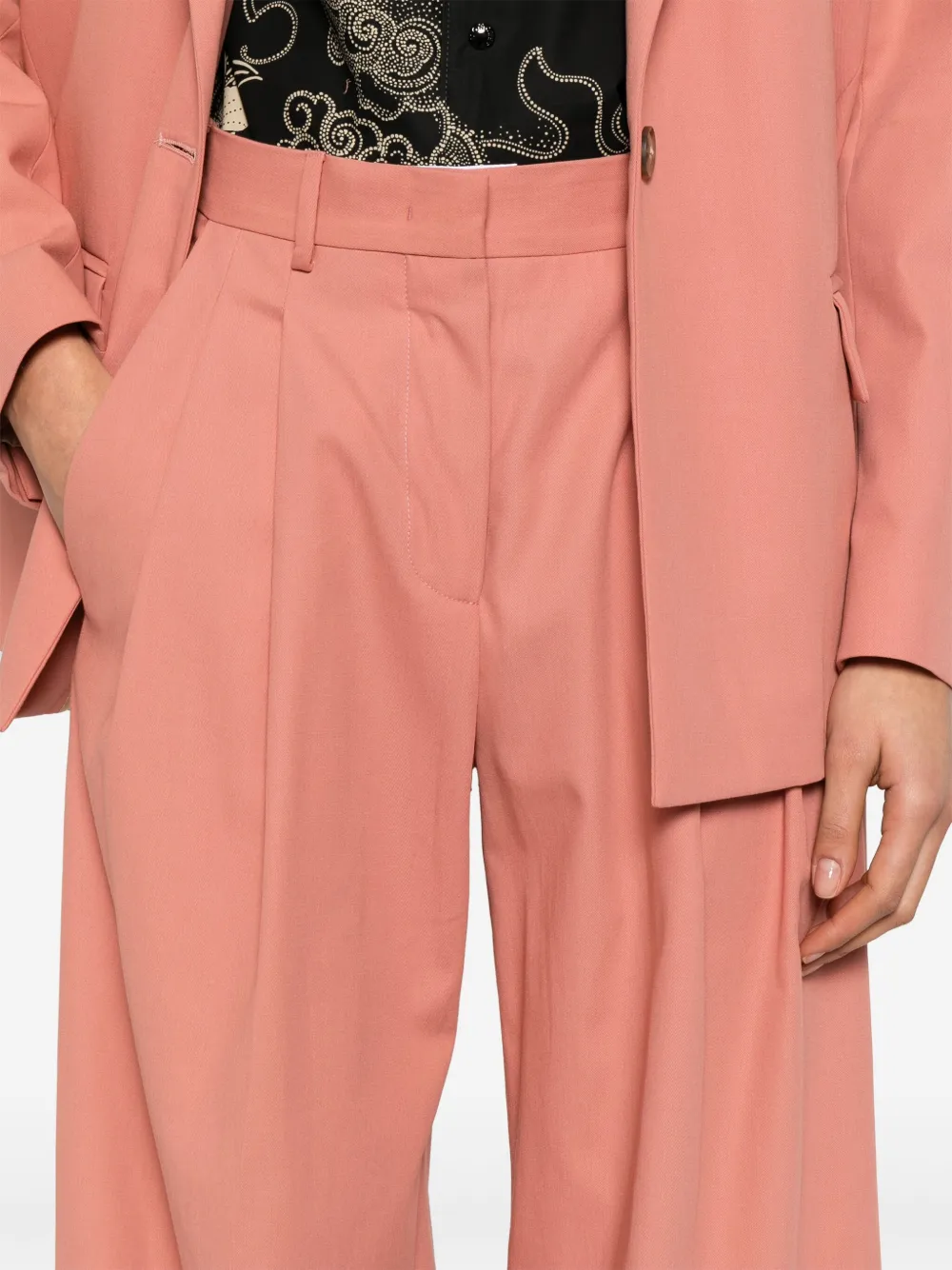 A Paper Kid Broek met geplooid detail Roze