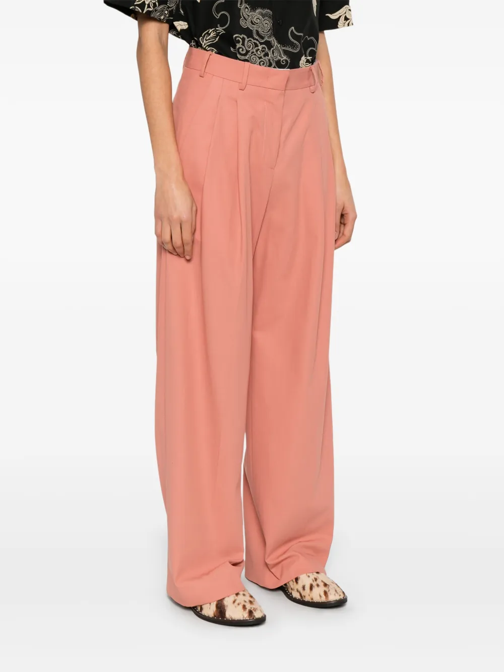 A Paper Kid Broek met geplooid detail Roze