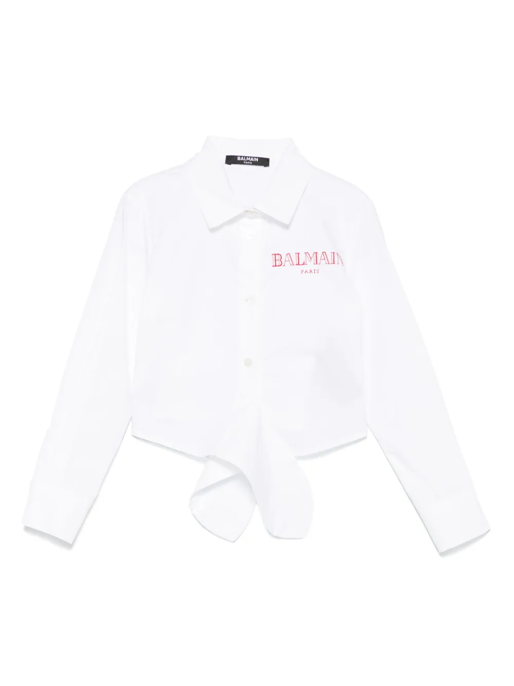 Balmain Kids Shirt met geknoopte detail Wit