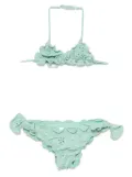 MC2 Saint Barth Kids floral-embroidered bikini top - Green