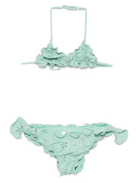 MC2 Saint Barth Kids floral-embroidered bikini top