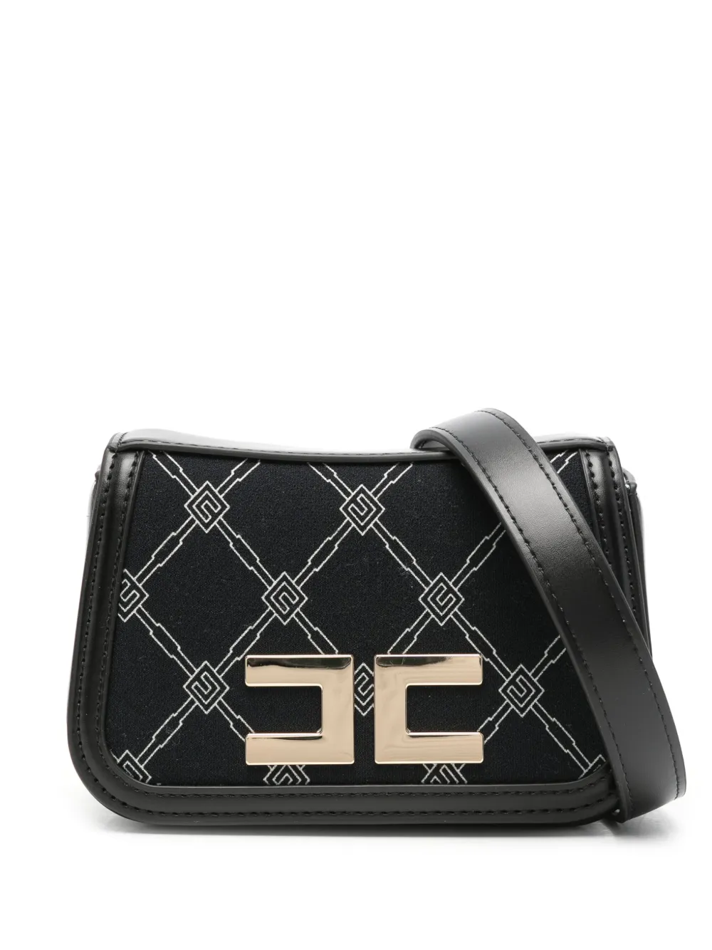 Elisabetta Franchi La Mia Bambina Crossbodytas met monogram-patroon Zwart