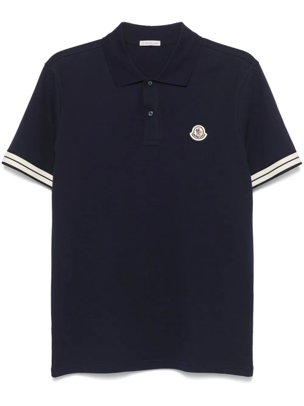 Moncler Piqué poloshirt met logopatch Blauw