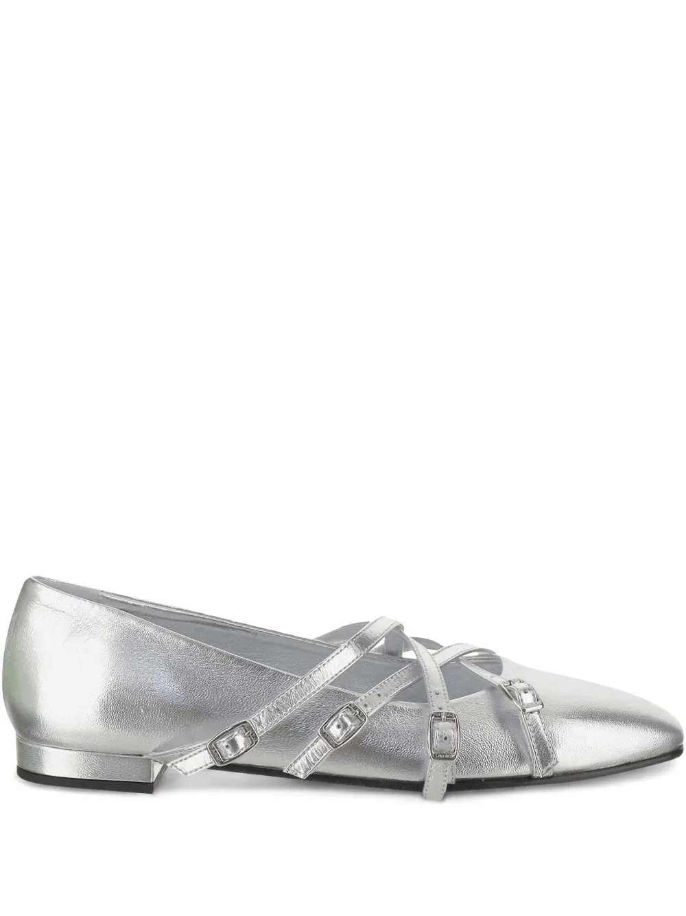 Carel Paris leather ballerina shoes Silver