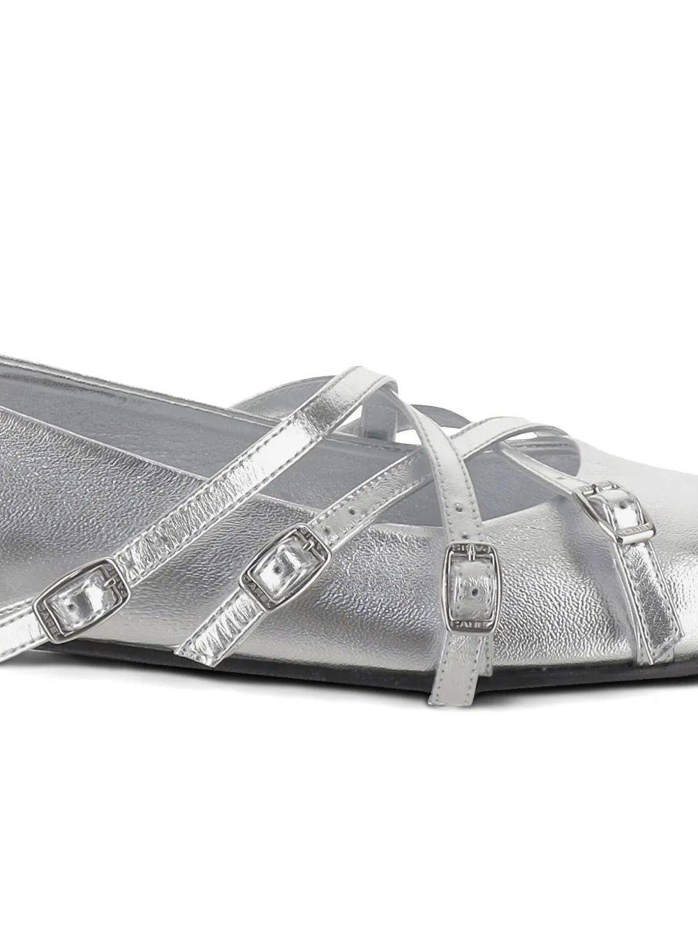 Carel Paris leather ballerina shoes Silver