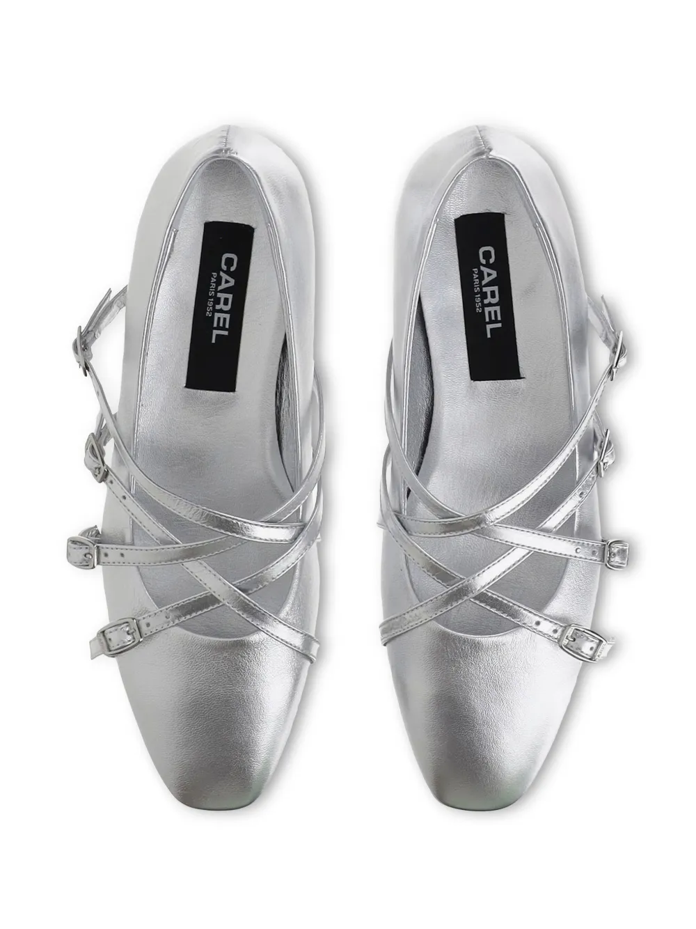 Carel Paris leather ballerina shoes Silver