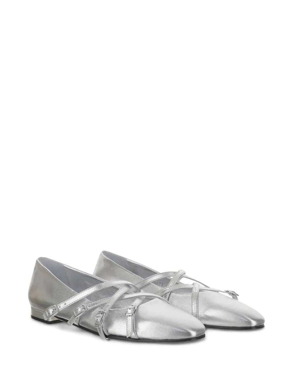 Carel Paris leather ballerina shoes Silver