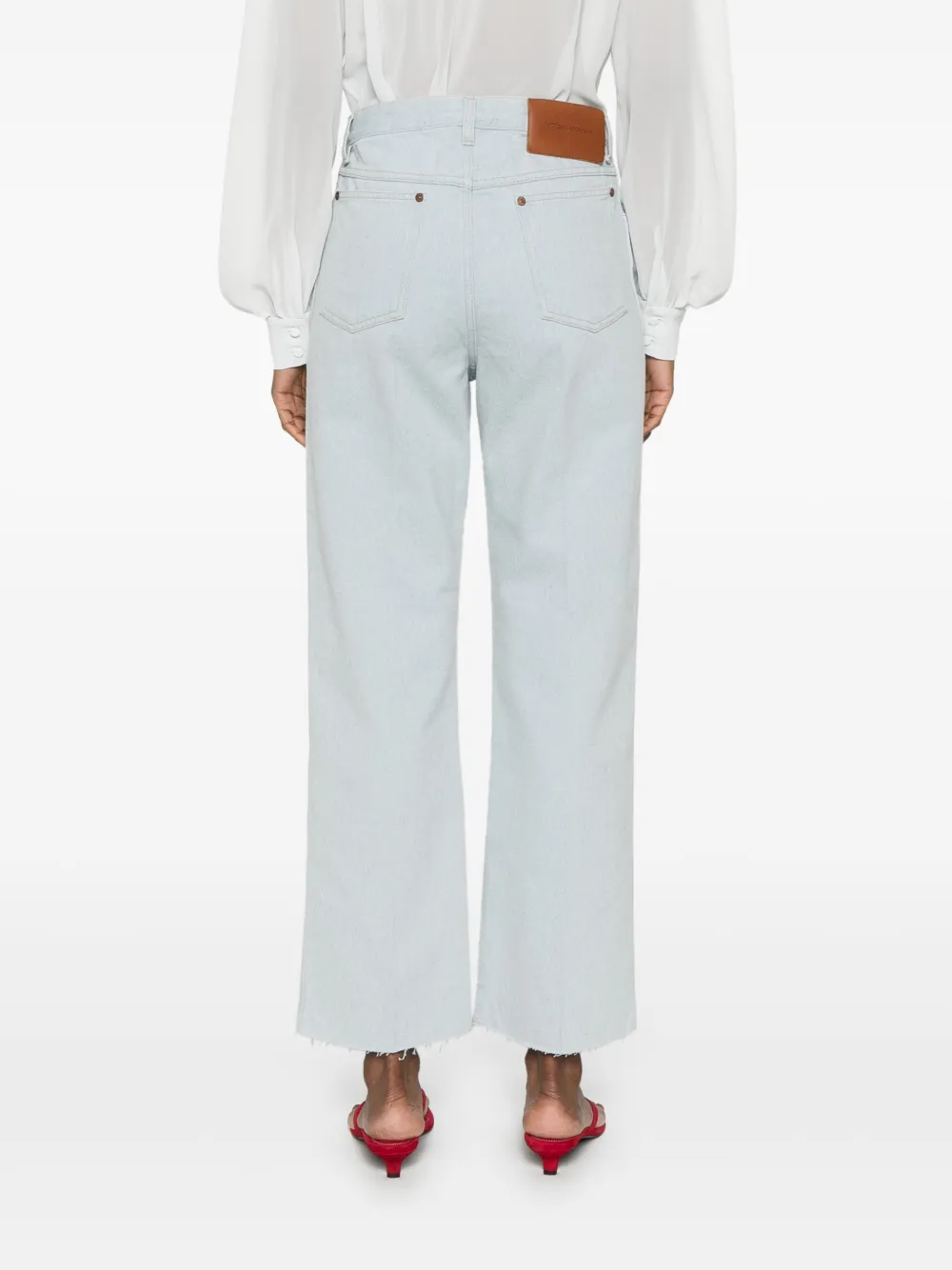 Victoria Beckham Jeans met logopatch Blauw