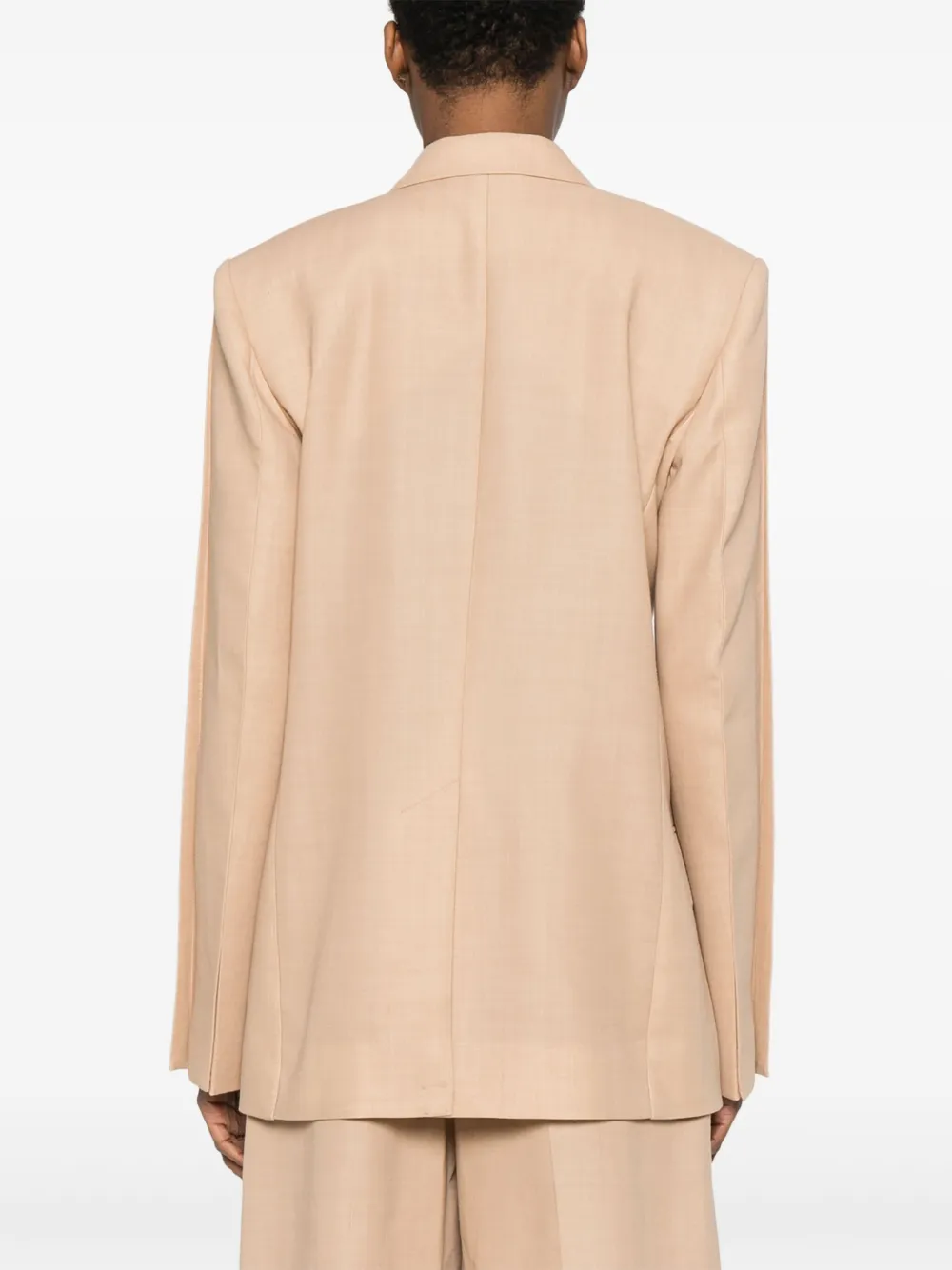 Shop Victoria Beckham Double-breasted Blazer In Neutrals