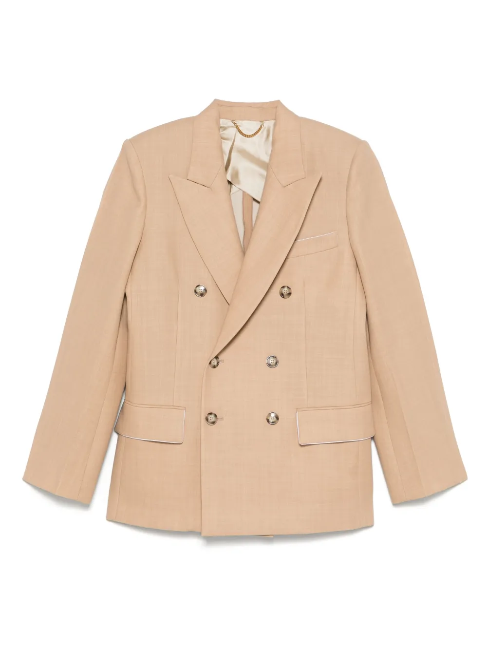 Victoria Beckham Blazer met dubbele rij knopen Beige