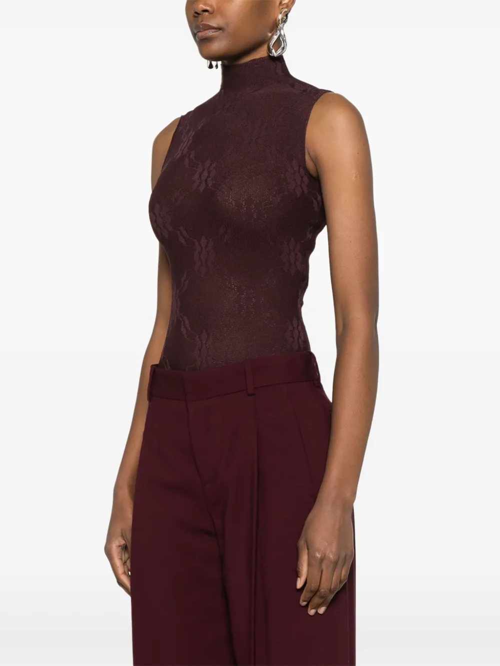 VICTORIA BECKHAM FLORAL-LACE BODYSUIT